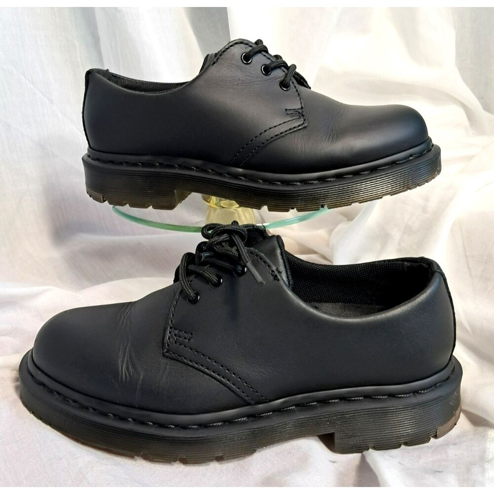 Dr. Martens 1461 Mono Black Smooth Leather Safety Toe Work 7 Womens Mens 6